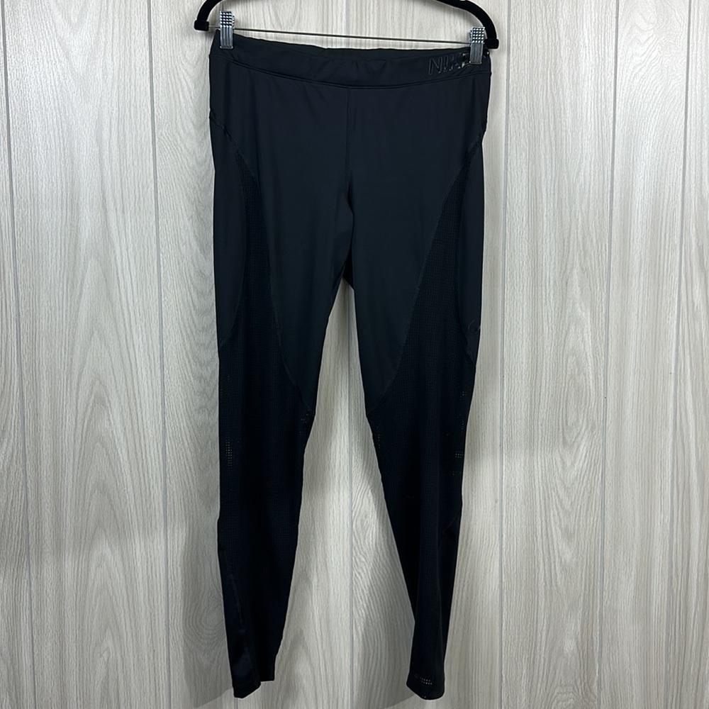 Nike Pro Womens Leggings XL Athletic Black Ankle Length Hypercool Running Pants